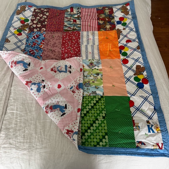 Handmade Patchwork Crib Quilt - Picture 2 of 3